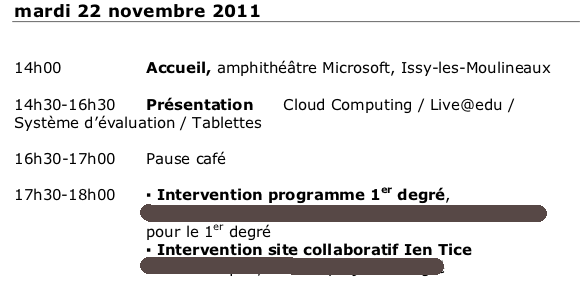 Convocation IEN-TICE 22 novembre chez Microsoft