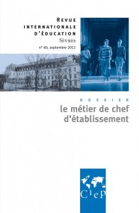 Couverture Revue internationale éducation Sèvres n°60
