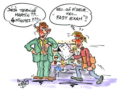 Fac fermée : une salle de restauration rapide en guise de salle d’examen !