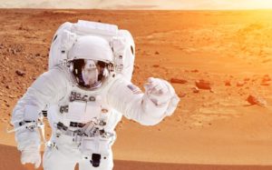 Astronaut on the Mars - Elements of this image furnished by NASA