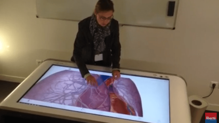 A Caen, une table tactile géante pour réviser l’anatomie