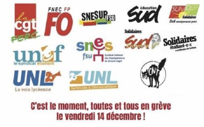 Un appel à la grève des lycéens, étudiants et enseignants ce vendredi 14 décembre