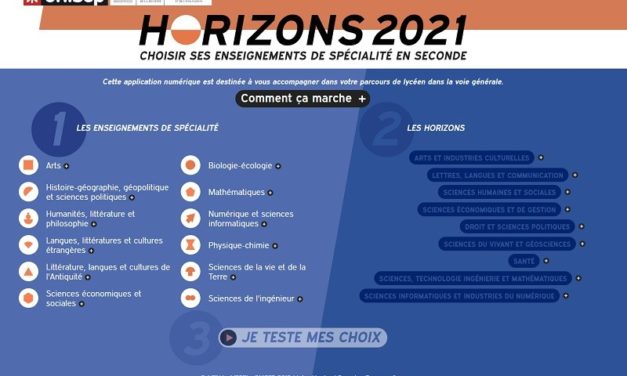 Choix des spécialités en classe de 2nde : l’Onisep lance « Horizons2021 »