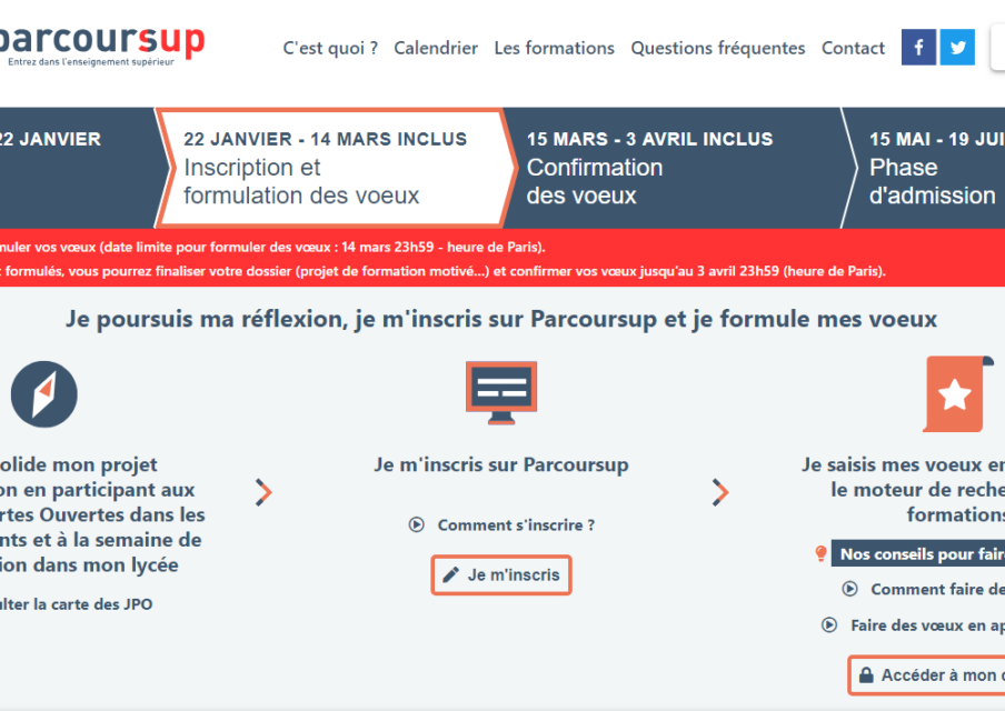 Parcoursup : la date limite pour émettre des vœux est fixée à jeudi 14 mars minuit