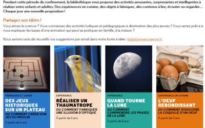 Science à la maison : des vidéos ludiques, jeux et activités en ligne proposés par Universcience