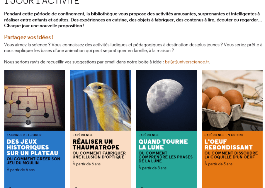 Science à la maison : des vidéos ludiques, jeux et activités en ligne proposés par Universcience