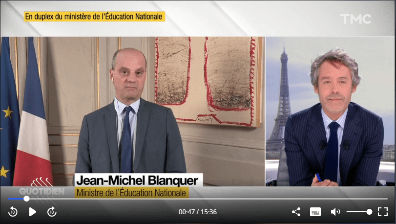 Enseignement à distance : « aucune obligation ne doit peser sur quiconque » (JM Blanquer)