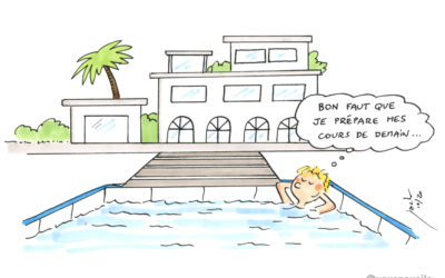 Je sors de ma piscine et je prépare mes cours
