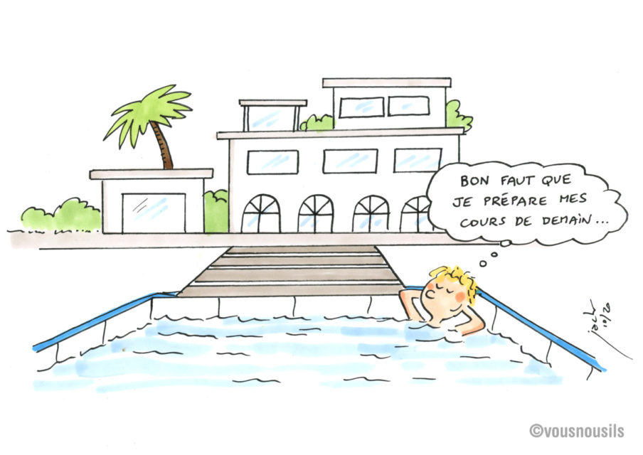 Je sors de ma piscine et je prépare mes cours