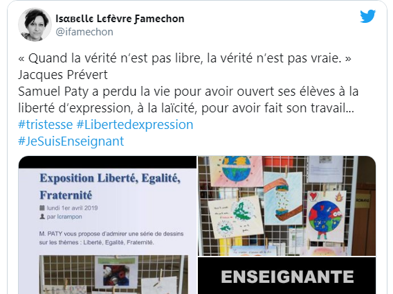 Assassinat de Samuel Paty : nombreux hommages à l’enseignant sur les réseaux sociaux