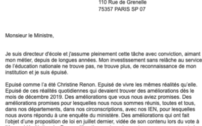 Un millier de directeurs d’écoles écrivent à Jean-Michel Blanquer