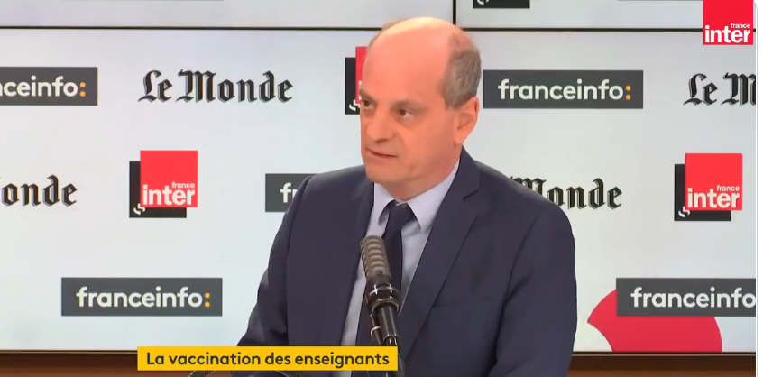 Vaccination des profs : « probablement mi-avril », annonce Blanquer