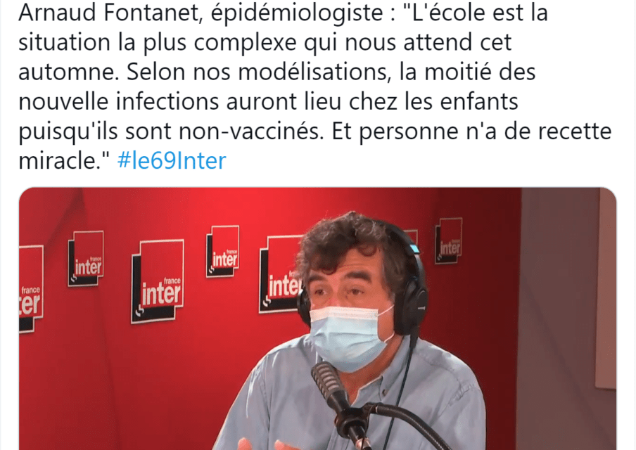 A. Fontanet : « la moitié des nouvelles infections auront lieu chez les enfants » à l’automne