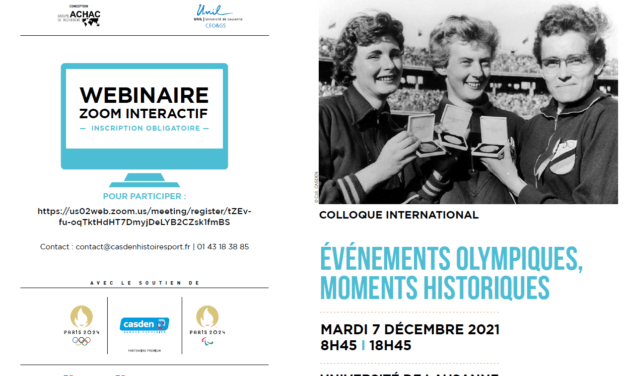 « Événements olympiques, moments historiques » : un colloque organisé le 7 décembre