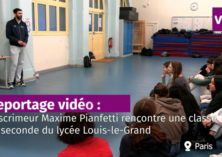 L’escrimeur Maxime Pianfetti rencontre une classe de seconde du lycée Louis-le-Grand