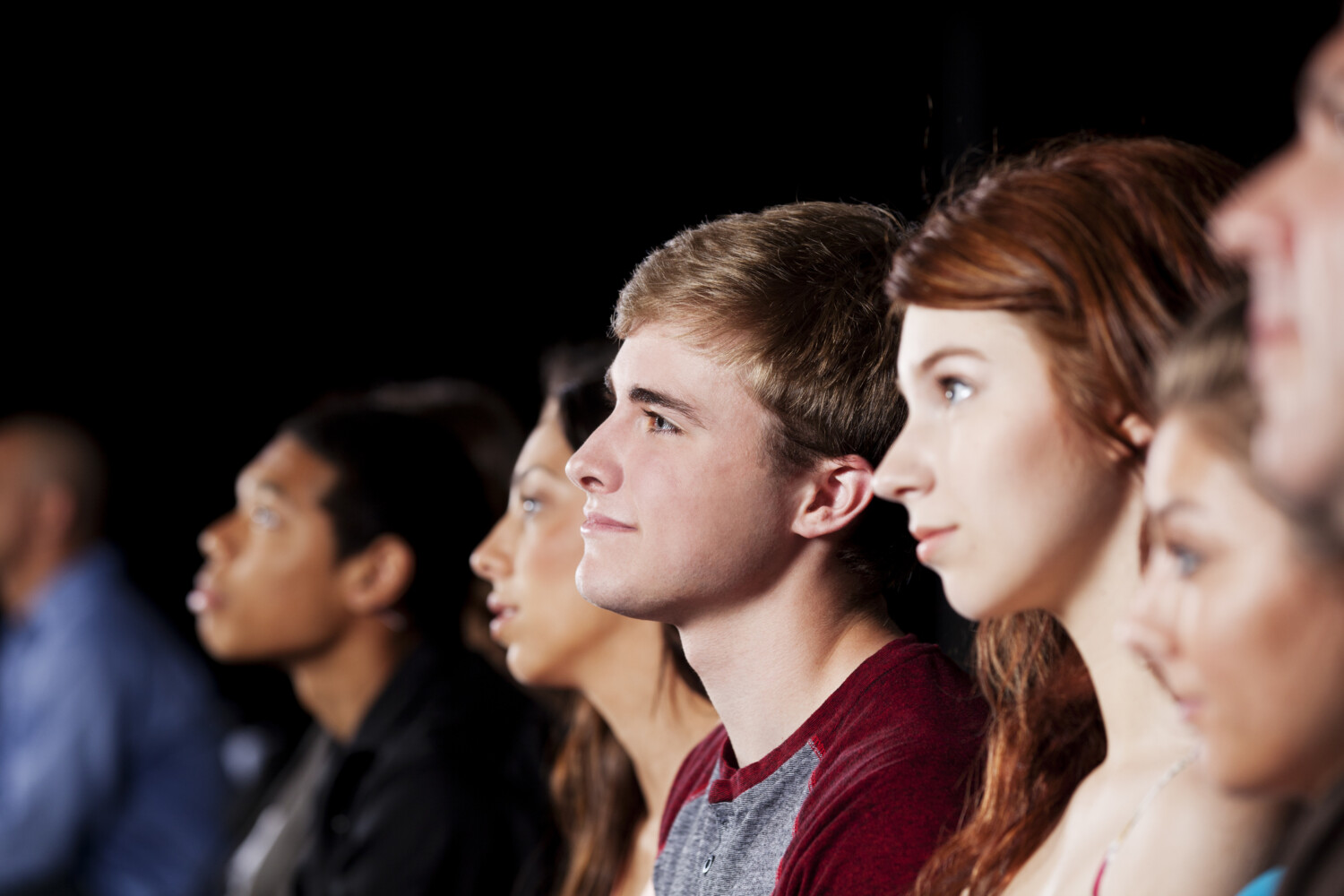 Teenagers in the movie theater