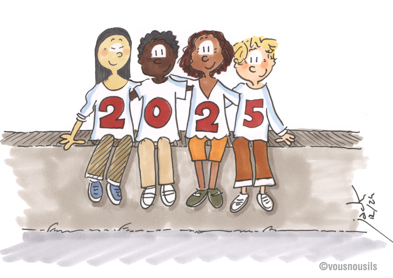 Bonne année 2025 ! 2024-12 DESSIN Vousnousils encré 01