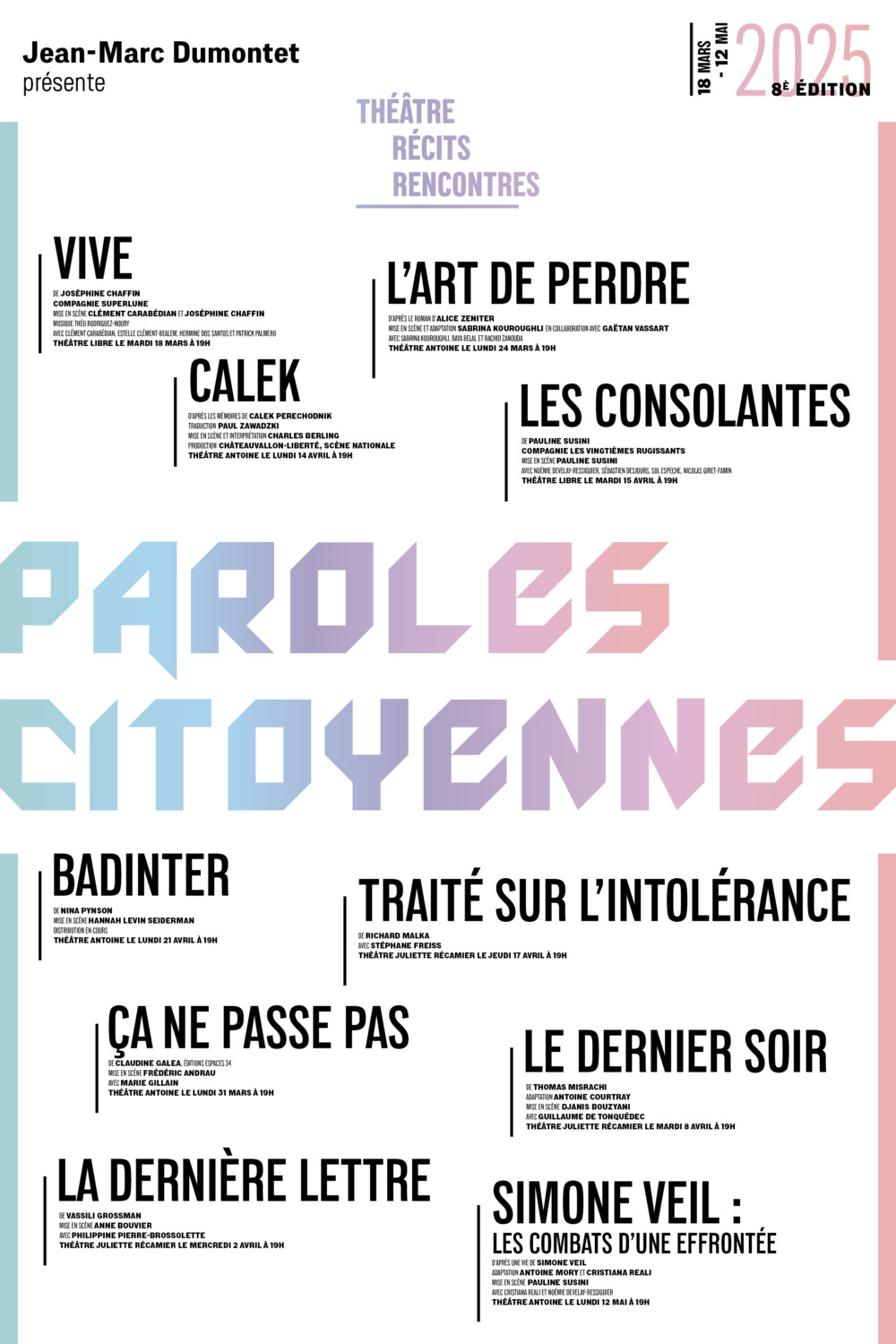 Festival Paroles Citoyennes 2025 : une 8ᵉ édition engagée et percutante paroles citoyennes