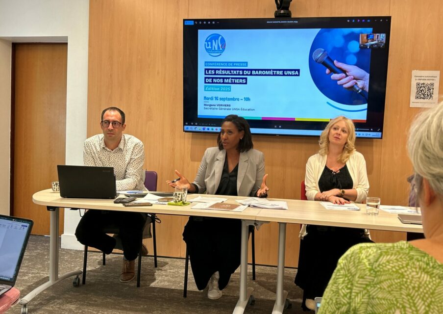 Conférence de presse UNSA : 94 % du personnel éducatif en désaccord avec les choix politiques