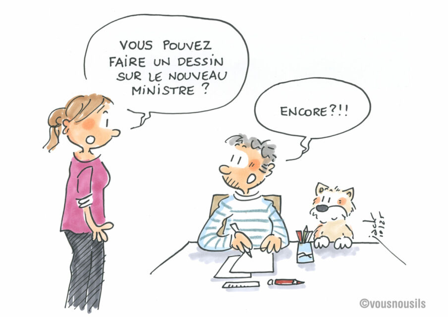 Encore un nouveau ministre de l’Education nationale : notre dessinateur devient fou !