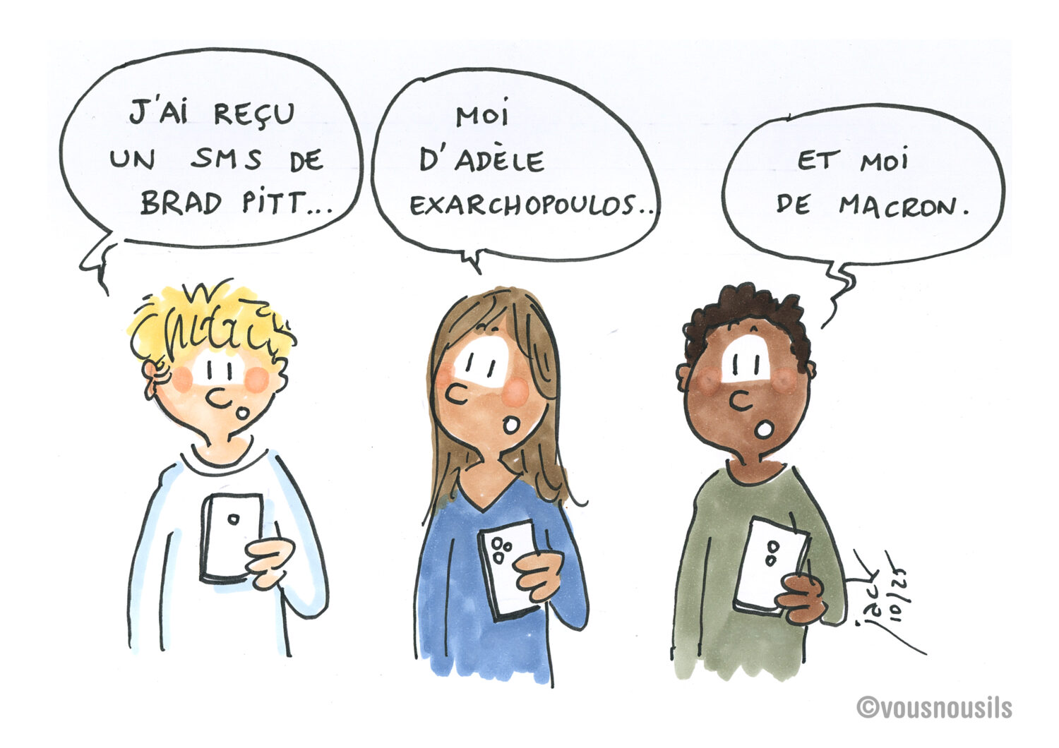 Cybermois : gare au phishing à la célébrité ! 2025-10 DESSIN Vousnousils encré 02